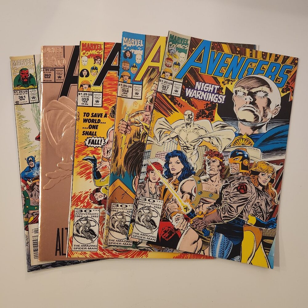 Lot of 5 Avengers Comic Books 357 358 359 360 361 Marvel Comics 1992 1993 Run - Picture 1 of 6
